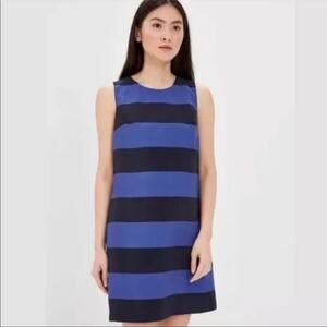 Banana Republic Rugby Stripe Shift Dress Size 6 Blue Womens Sleeveless Modest